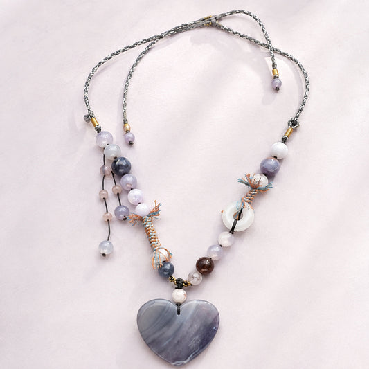 Lavender Heart Pendant Necklace - bright main