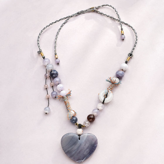 Lavender Heart Pendant Necklace