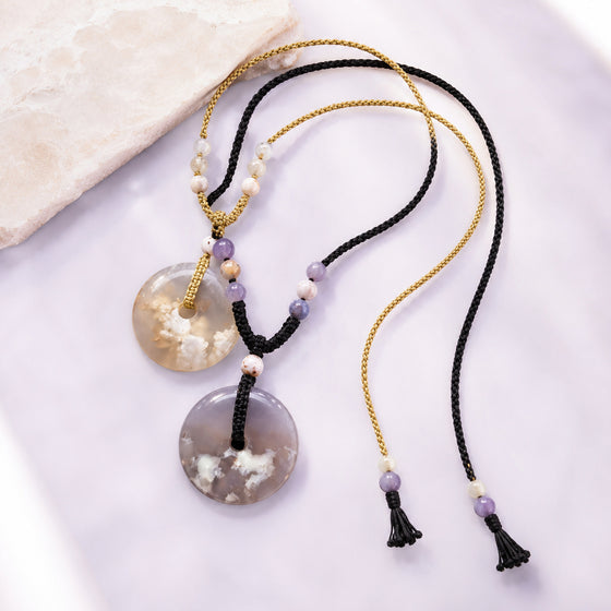 Twin Disc Pendant Necklace