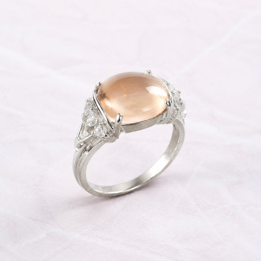 Blush Oval Halo Ring - bright main