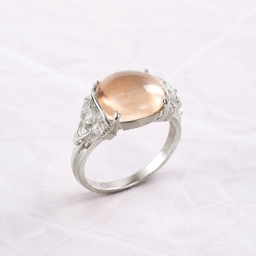 Blush Oval Halo Ring