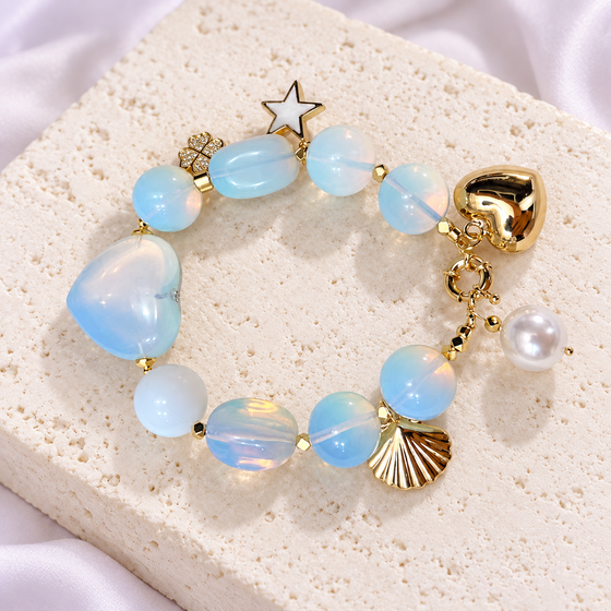 Moonlit Blue Star & Shell Bracelet