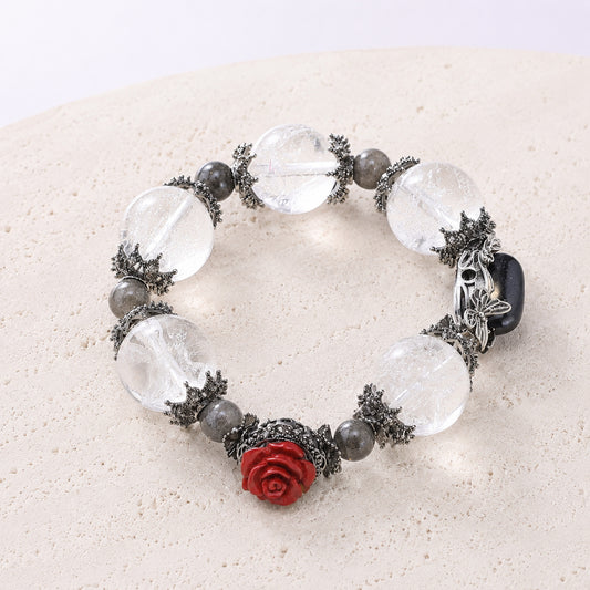 Clear Rose Silver Bracelet - bright main