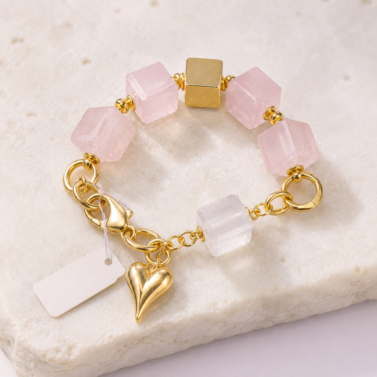 Blush Geometry Heart Bracelet live preview