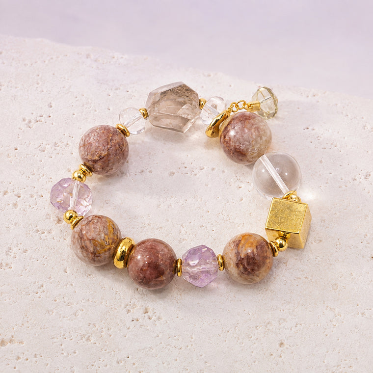 Smoky Lavender Cube Bracelet - bright main