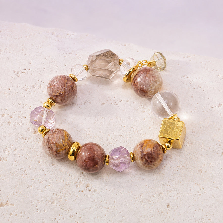 Smoky Lavender Cube Bracelet