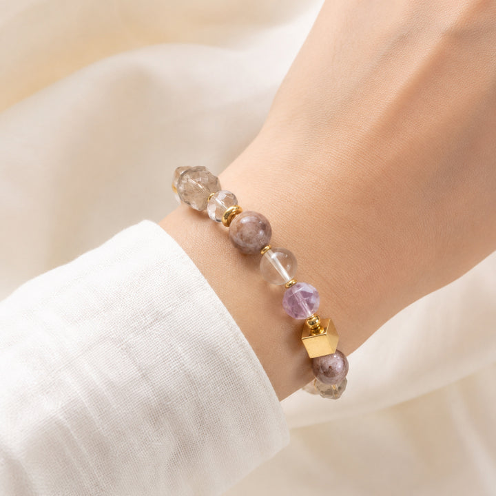 Smoky Lavender Cube Bracelet