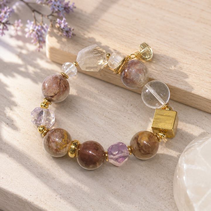 Smoky Lavender Cube Bracelet