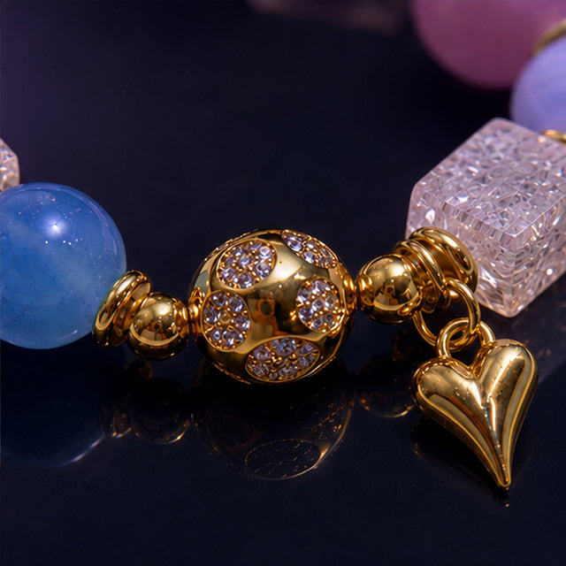 Violet Blue Heart Bracelet