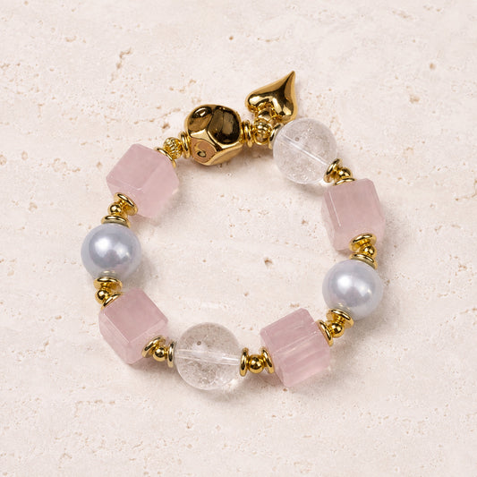 Rose Pearl Cube Bracelet - bright main