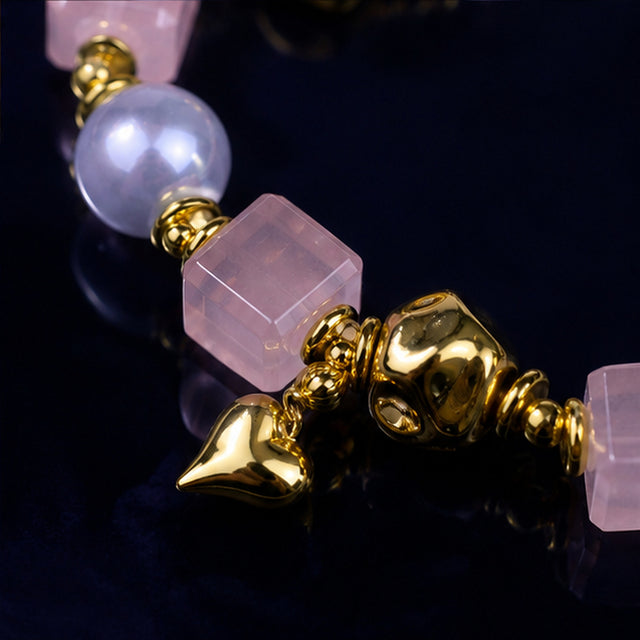 Rose Pearl Cube Bracelet