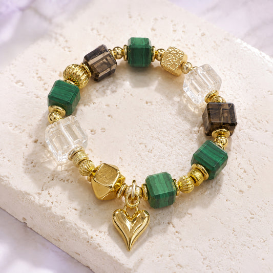Forest Mosaic Heart Bracelet - bright main