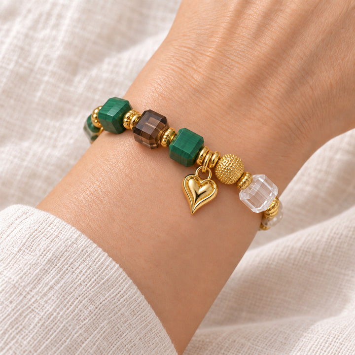 Forest Mosaic Heart Bracelet