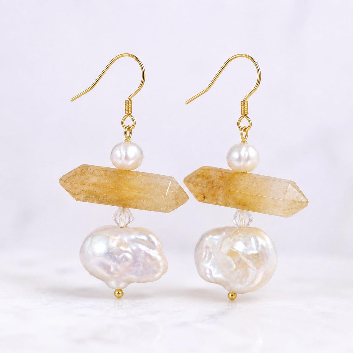 Honey Point Pearl Earrings - bright main