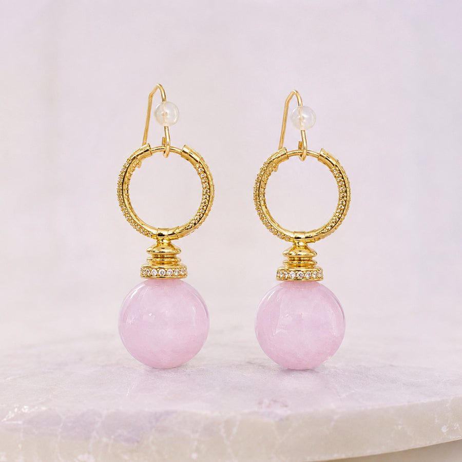 Blush Orb Hoop Earrings