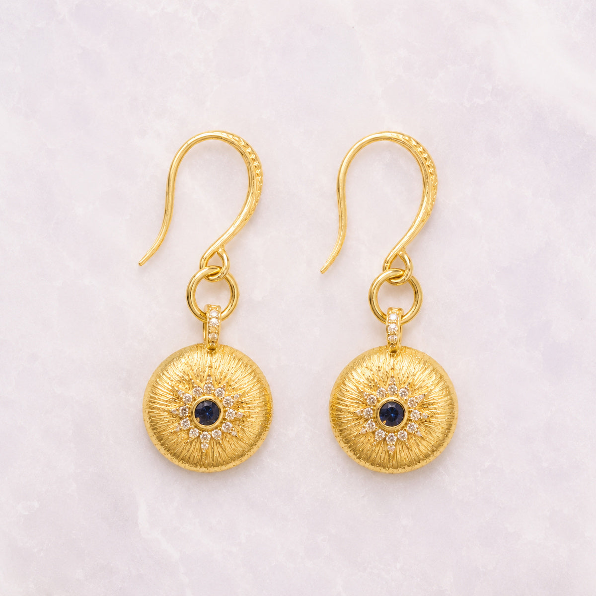 Golden Sun Disc Earrings - bright main
