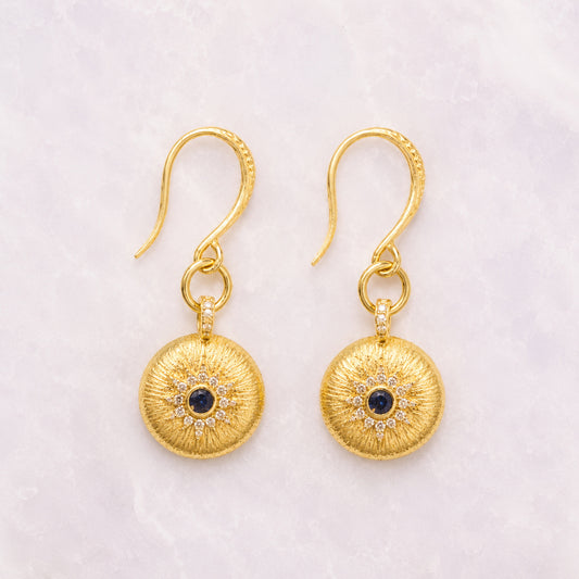 Golden Sun Disc Earrings - bright main