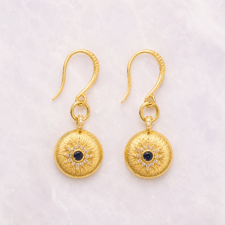Golden Sun Disc Earrings