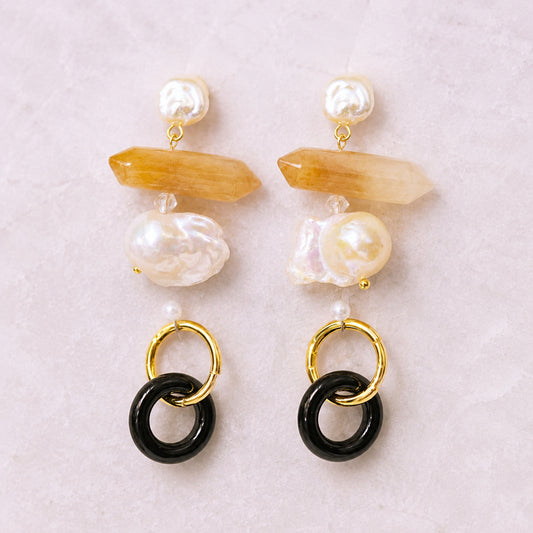 Noir Ring Hoop Earrings - bright main
