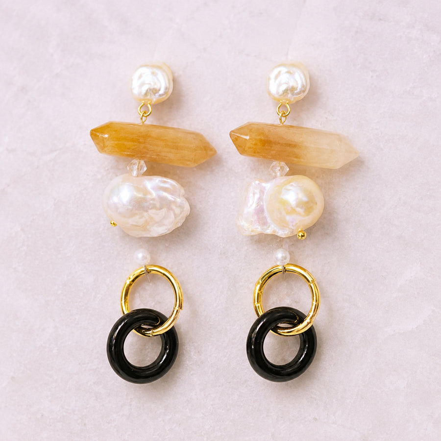 Noir Ring Hoop Earrings