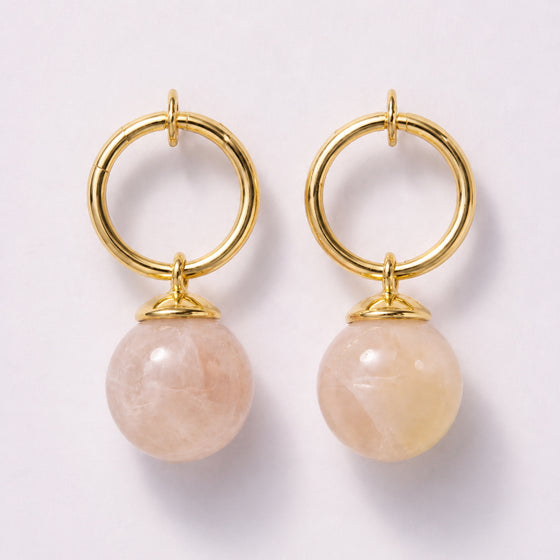 Peach Orb Hoop Earrings