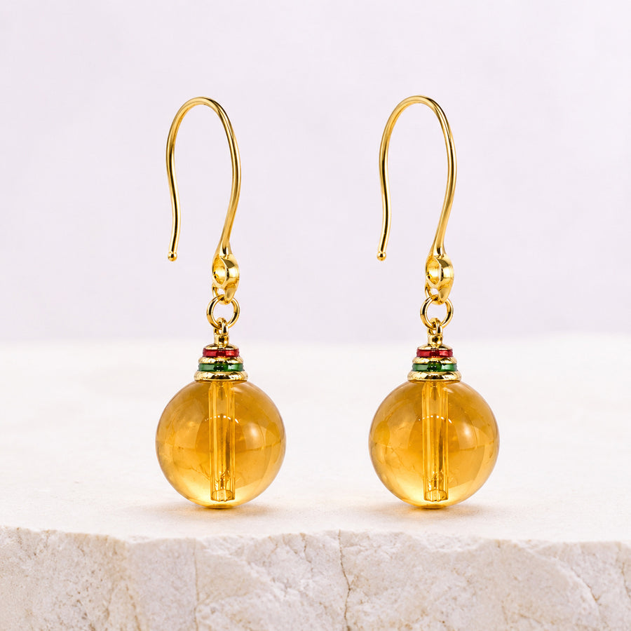 Honey Orb Drop Earrings