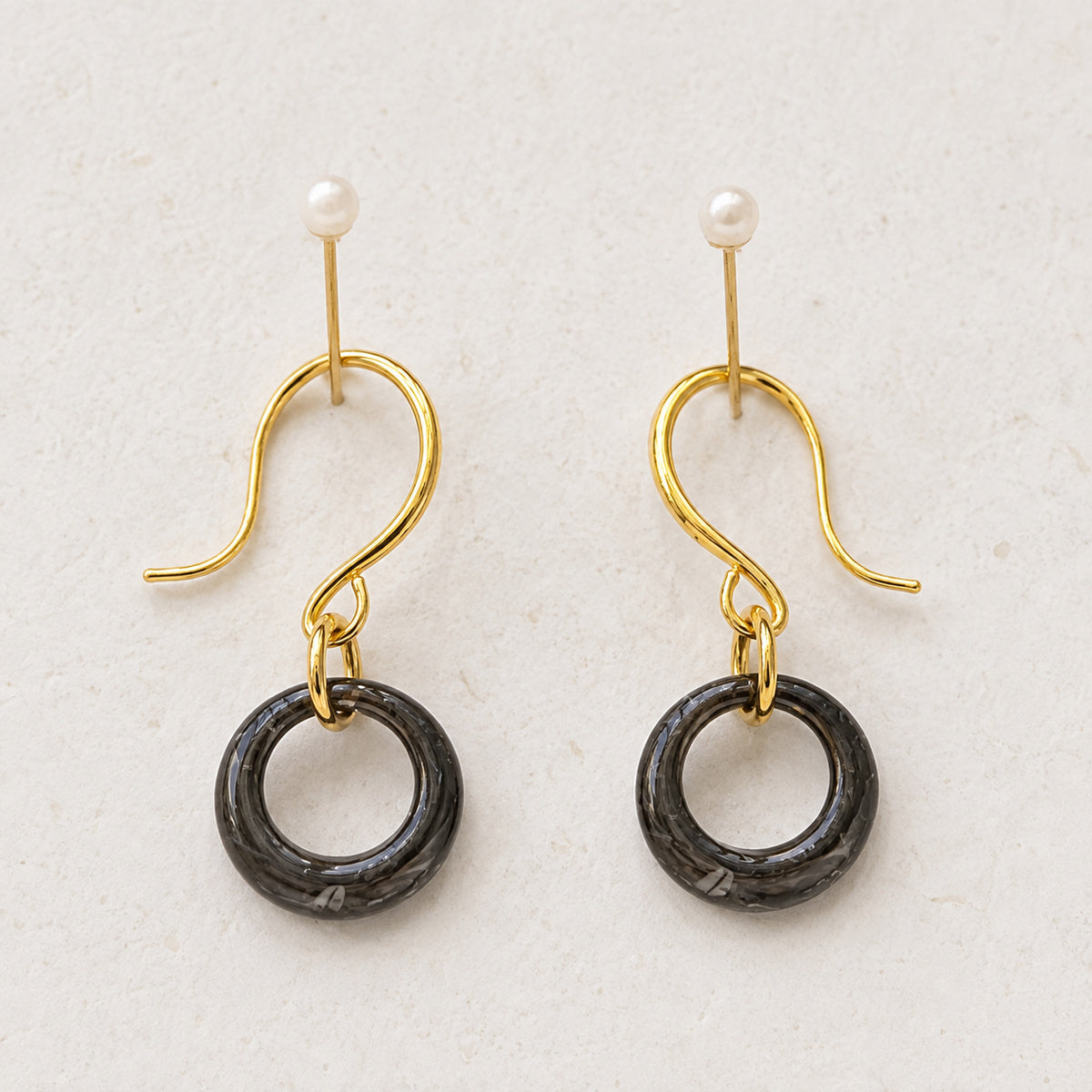 Noir Ring Drop Earrings - bright main