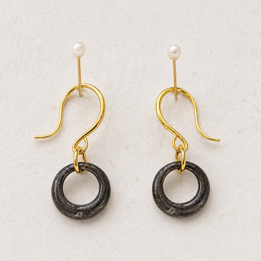 Noir Ring Drop Earrings - bright main