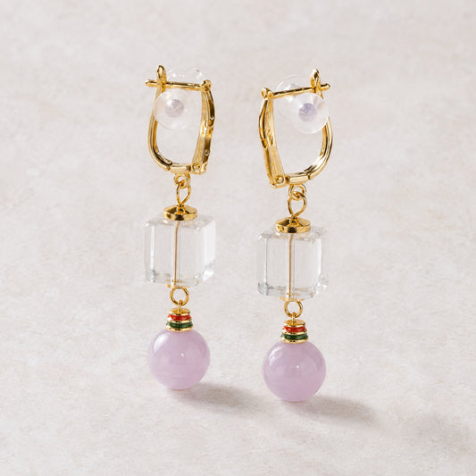 Clear Cube Hoop Earrings - bright main
