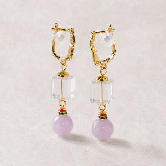 Clear Cube Hoop Earrings