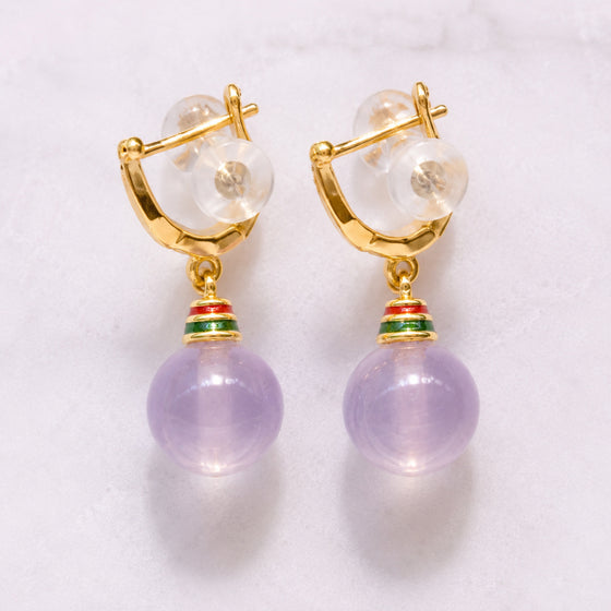 Lavender Orb Huggie Earrings