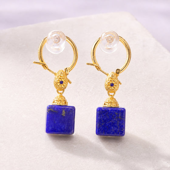 Royal Blue Cube Earrings