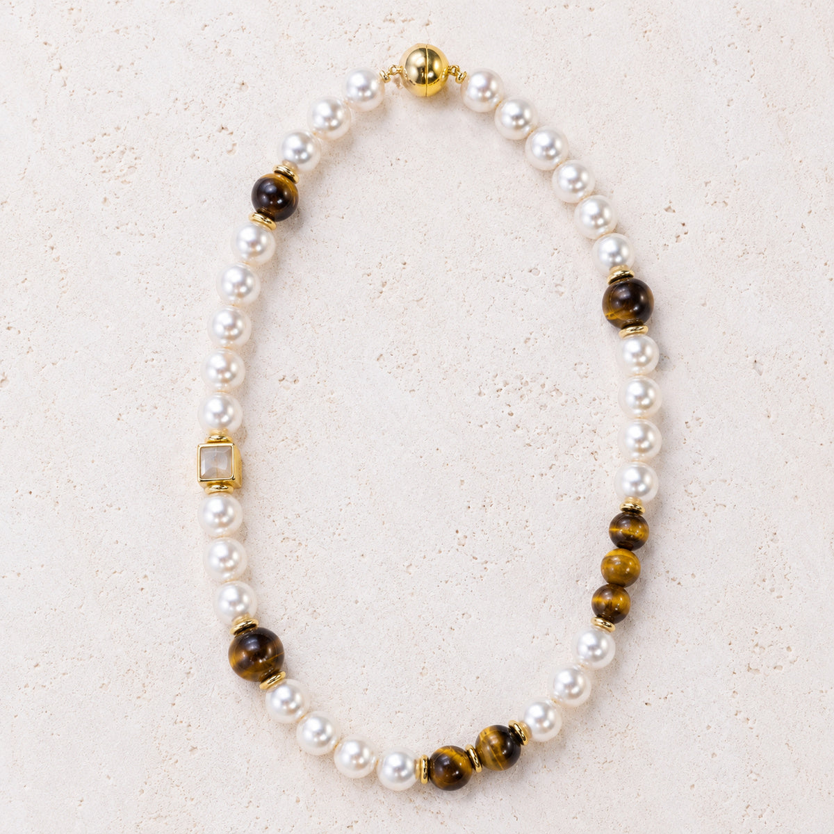 Smoky Tiger Pearl Necklace - bright main