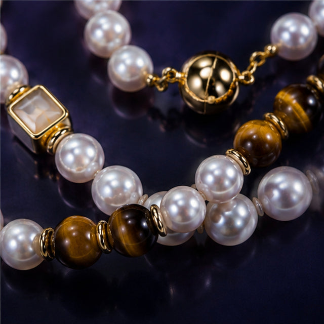 Smoky Tiger Pearl Necklace