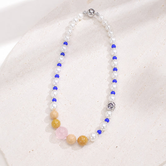 Pastel Sapphire Pearl Necklace - bright main