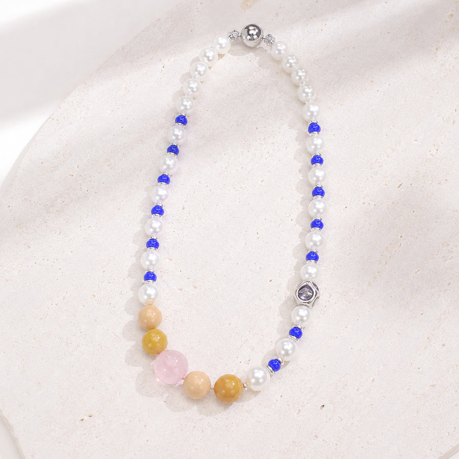 Pastel Sapphire Pearl Necklace