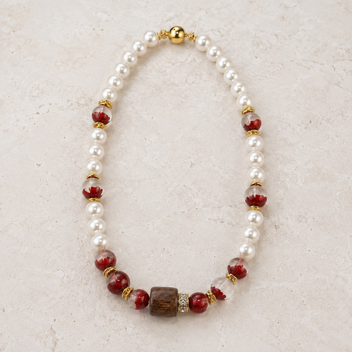 Garnet Earth Pearl Necklace - bright main