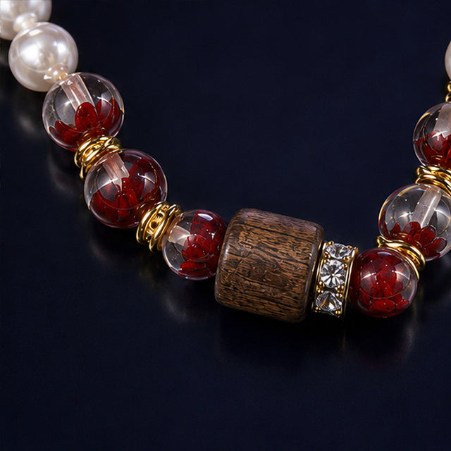 Garnet Earth Pearl Necklace