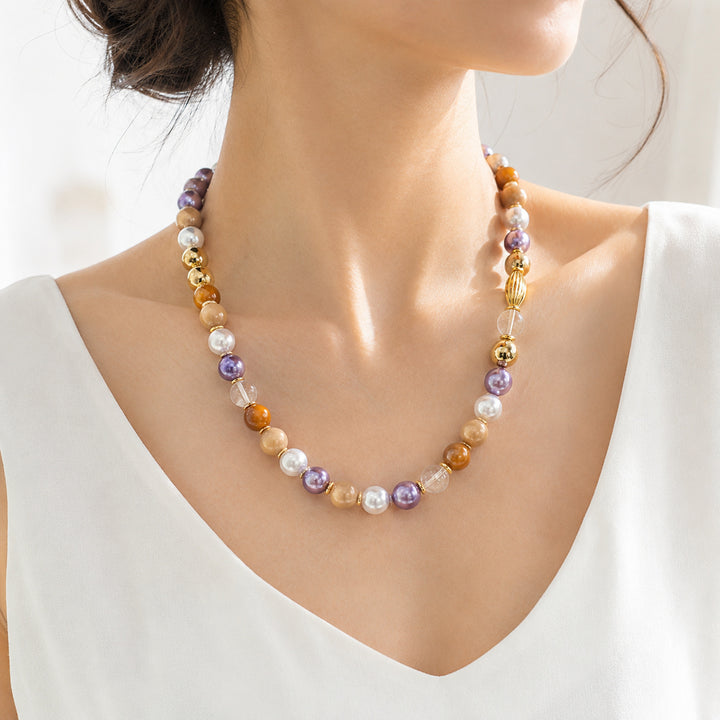 Cocoa Violet Pearl Necklace