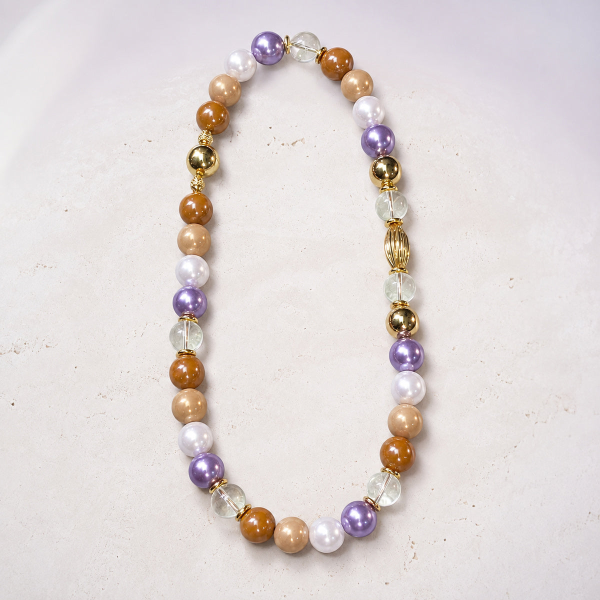 Autumn Lilac Pearl Necklace - bright main