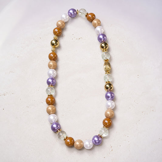 Autumn Lilac Pearl Necklace - bright main