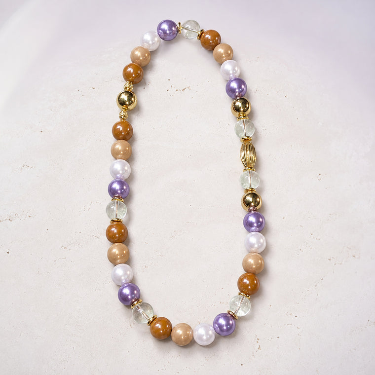 Autumn Lilac Pearl Necklace - bright main