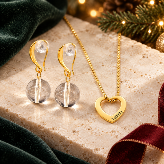 Winter Glow Christmas crystal and custom jewelry gift set