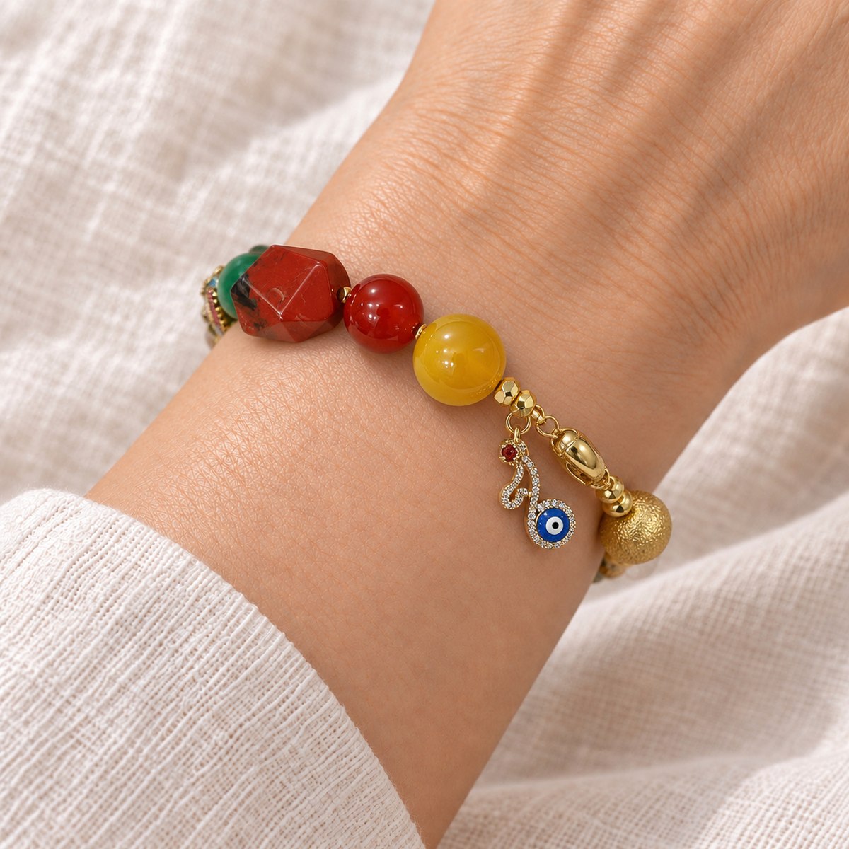 Rainbow Garden Mixed Stone Bracelet detail