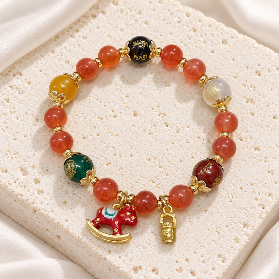 Red Agate Rocking Horse Bracelet