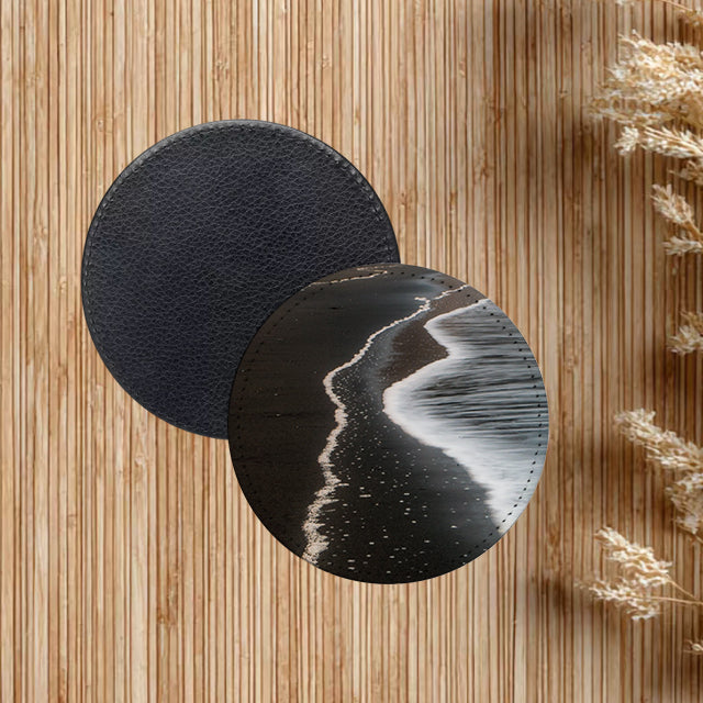 Customized coasters · Thickened waterproof leather material · Anti-slip and heat-insulating · Can be printed with LOGO/ pattern