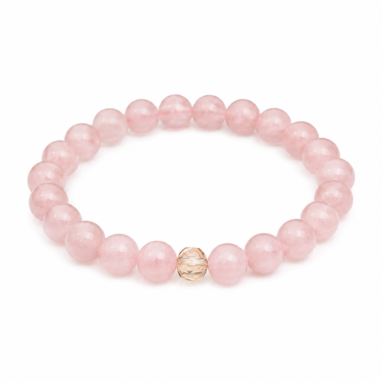 Rose Quartz Solace Bracelet on a white background