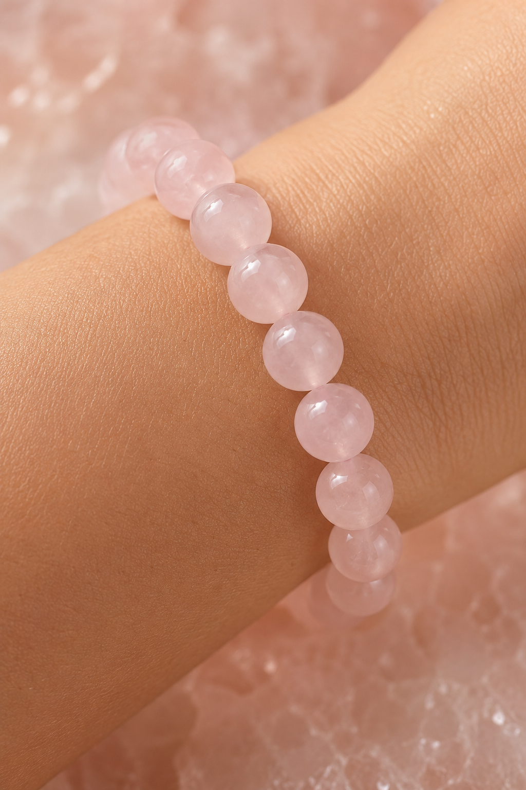 Rose Quartz Solace Bracelet lifestyle detail