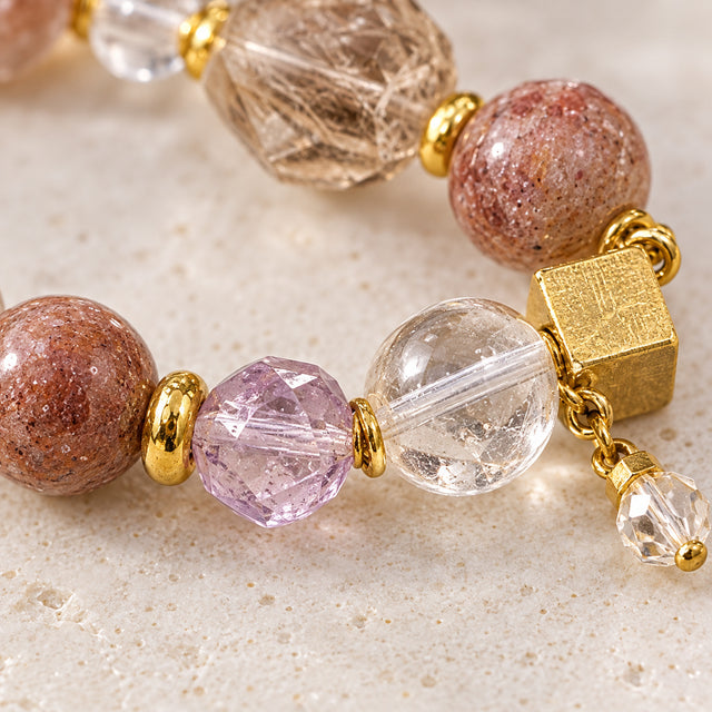 Smoky Lavender Cube Bracelet